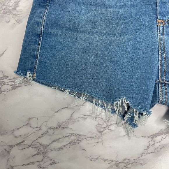 TopShop Blue Custom Cutoff Jean Shorts 25 - Picture 2 of 5